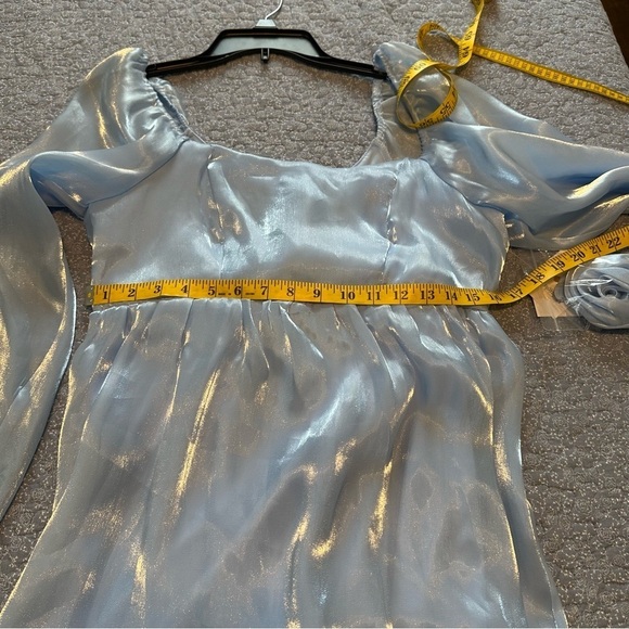 Midnight Doll Dress Blue Pastel Open Back with Bows Prom Wedding Easter Size L - Picture 12 of 15